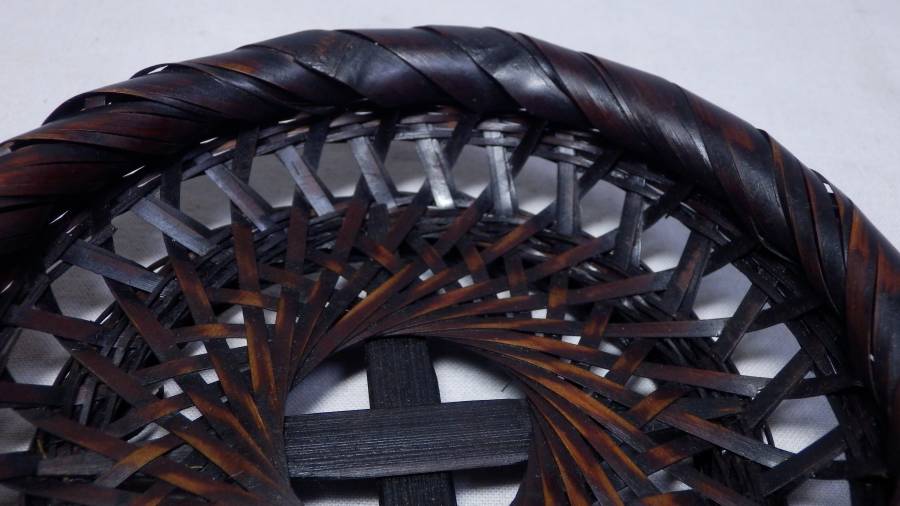 煎茶道具 古竹造 籐網 瓶敷 瓶座 時代物 極上品 初だし