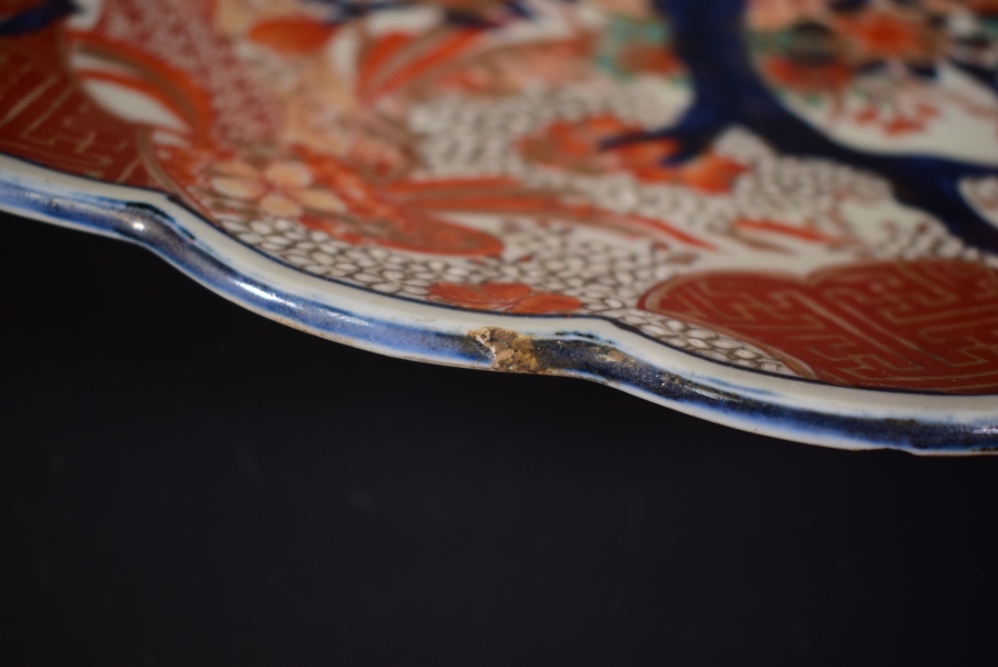 超歓迎された 【和】(7179) 時代古作 古伊万里 色絵鳳凰文二尺大皿