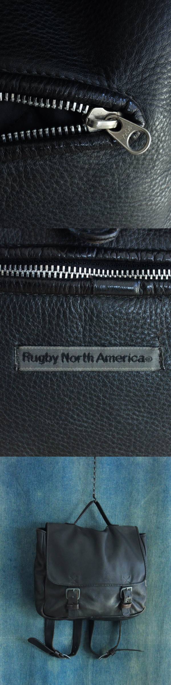 日本代購代標第一品牌【樂淘letao】－カナダ製Rugby North America肉厚カウハイドレザーバッグ黒ブラック鞄リュックサックCARPE  DIEM GUIDI RRL HENRY CUIR CHROME HEARTS ESDE