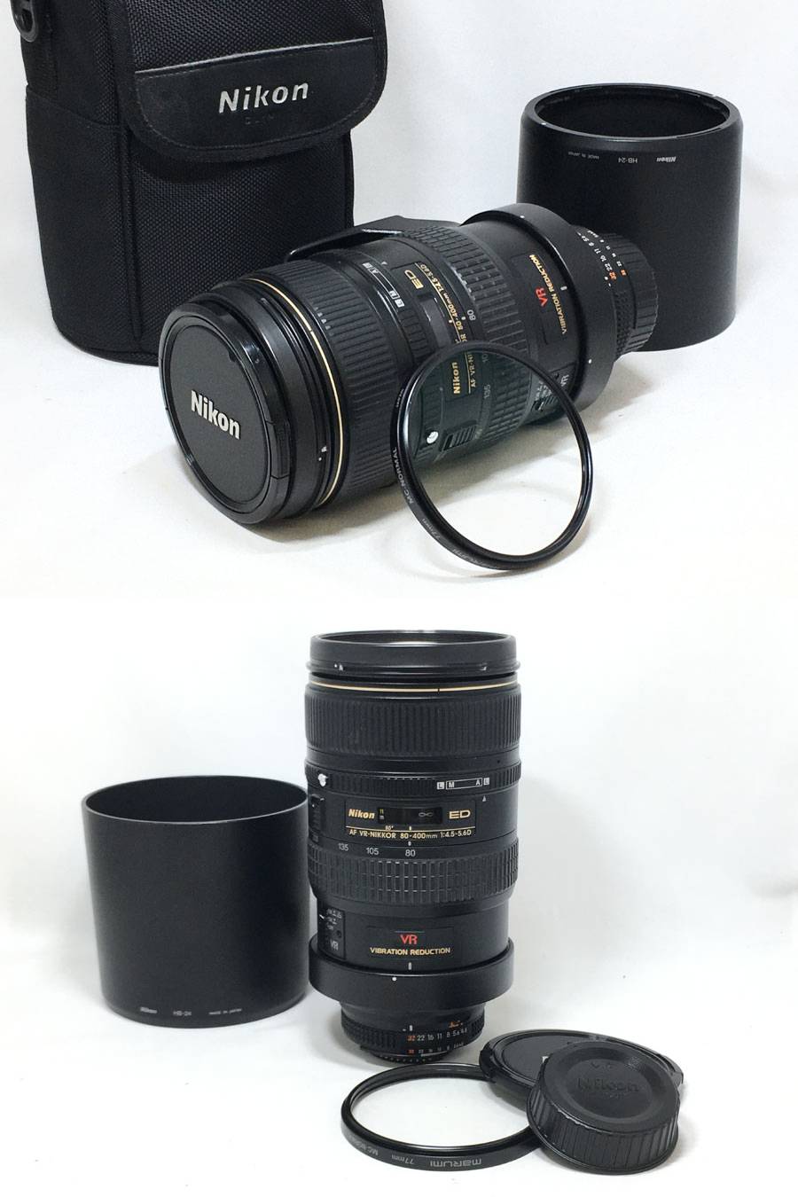 美品！Nikon ニコンED AF VR-NIKKOR 80-400mm 1:4.5-5.6 D 望遠ズーム